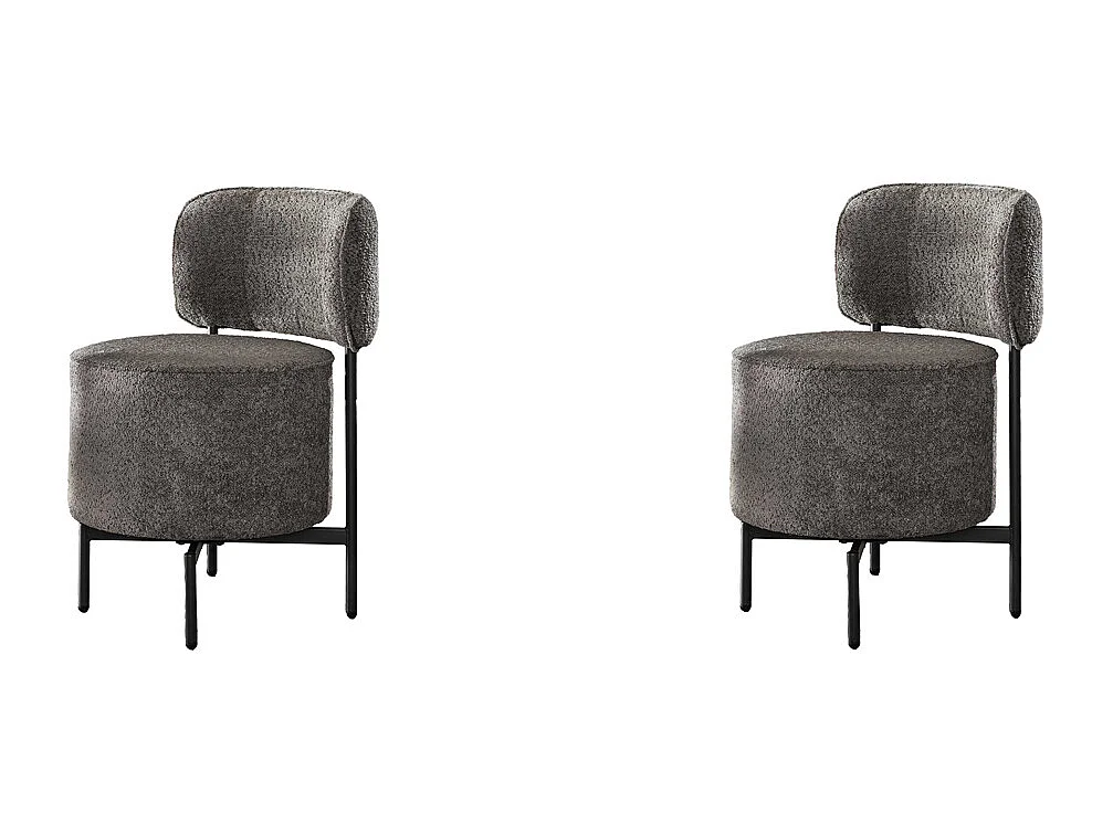 Stoel Cocktail Draaibaar - 2 Stuks - Boucle Grijs