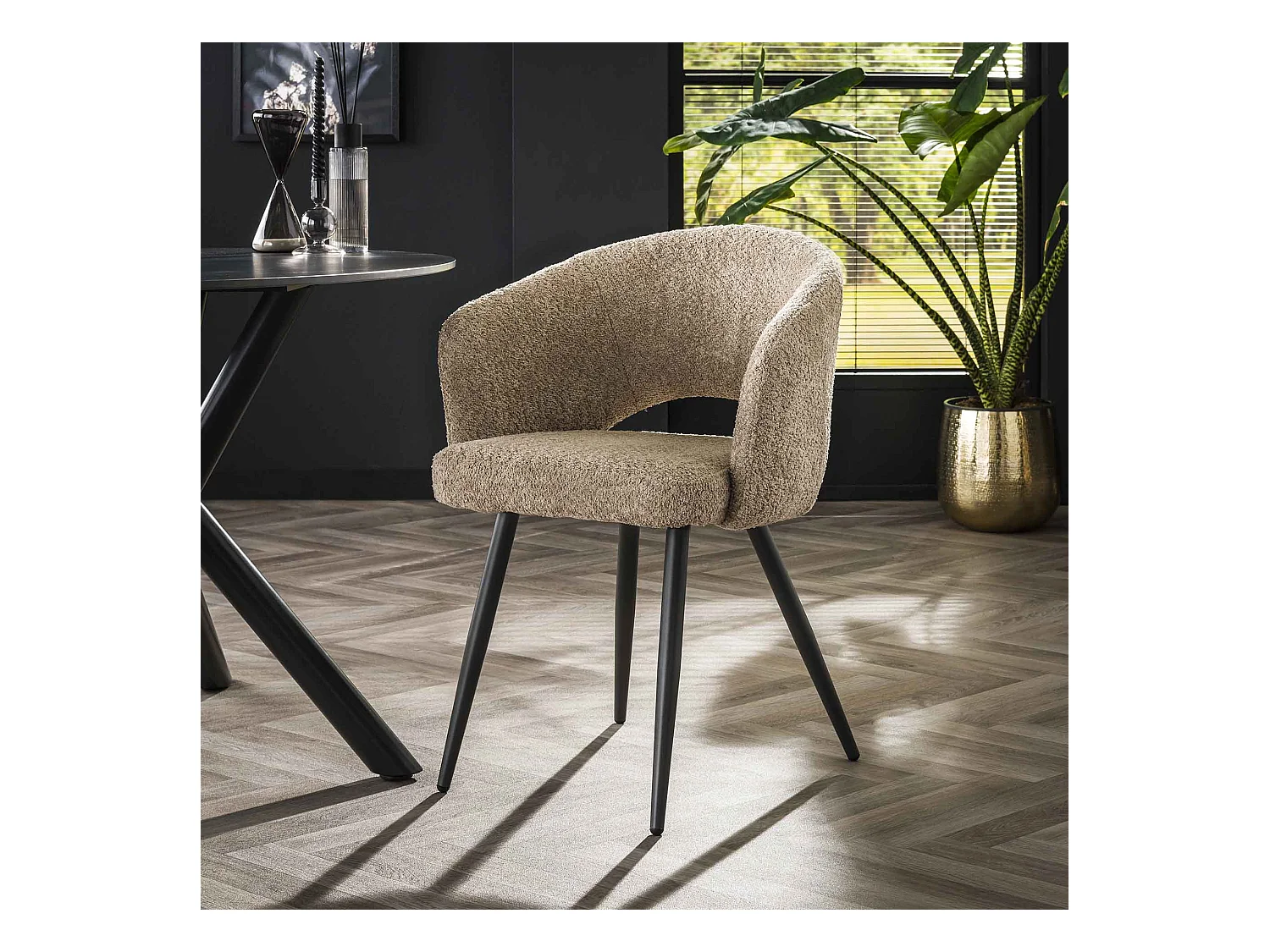 Fauteuil de salon - Boucle - Couleur sable - Lot de 2