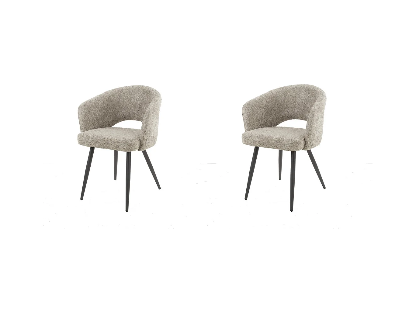 Fauteuil de salon - Boucle - Couleur sable - Lot de 2