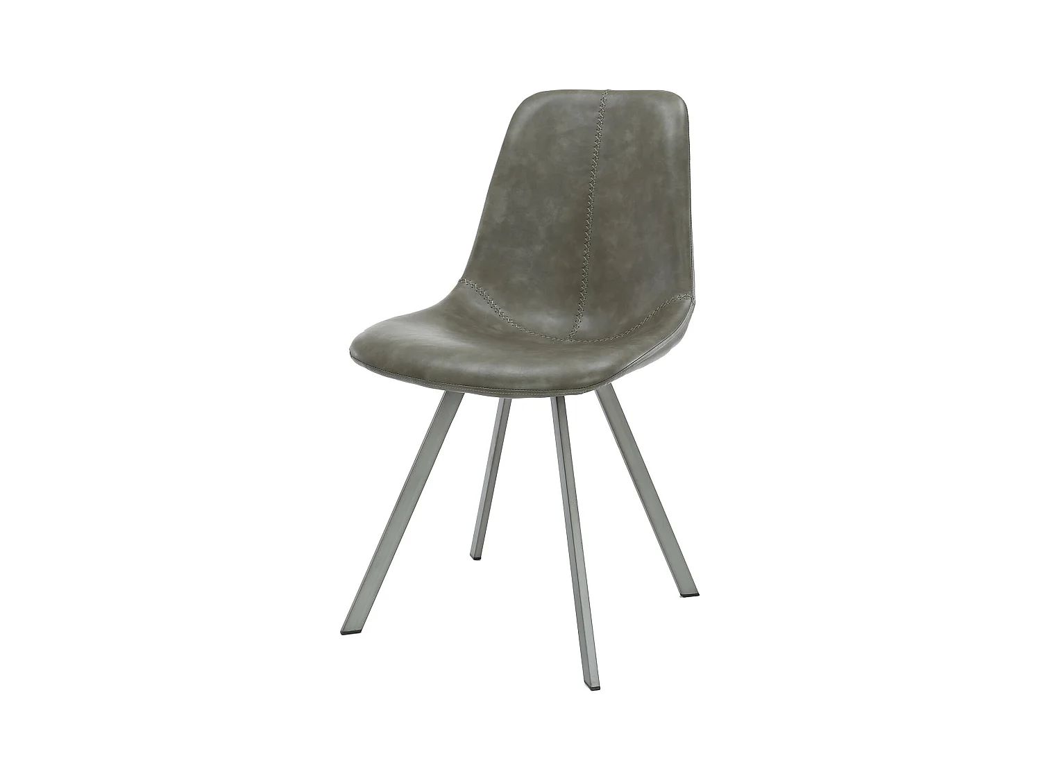 Chaise motif zigzag - Taupe - Cuir PU - 4 pièces