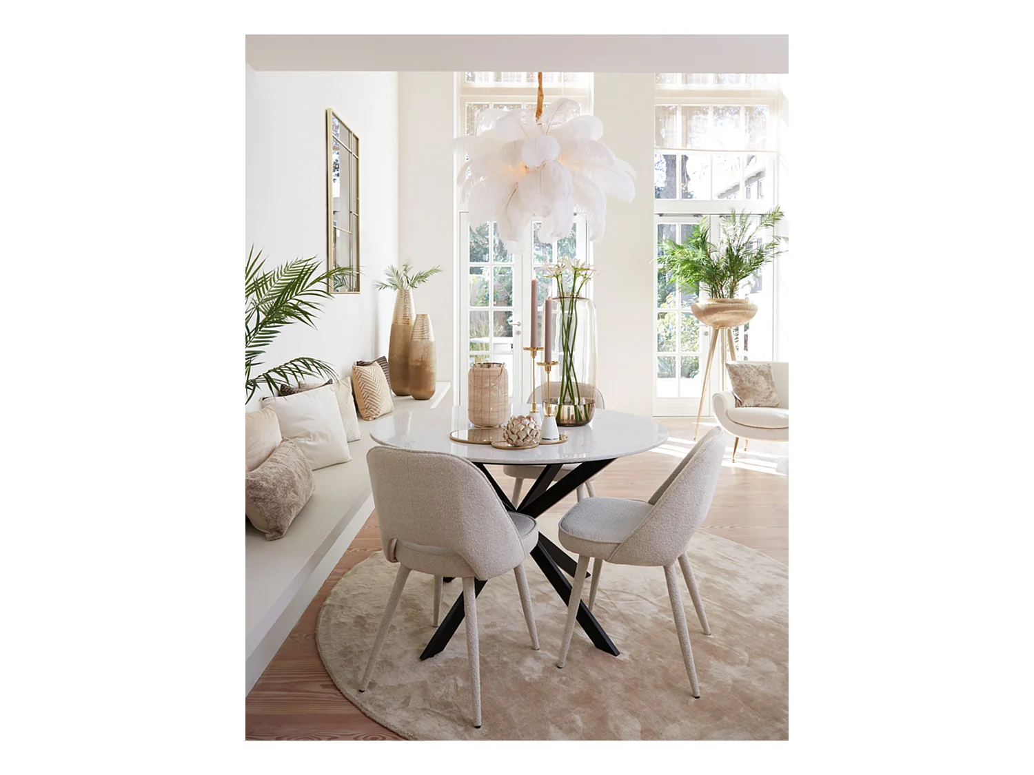 Chaise de salle à manger DJESLIN - 57x51x84cm - Marron - Lot de 2