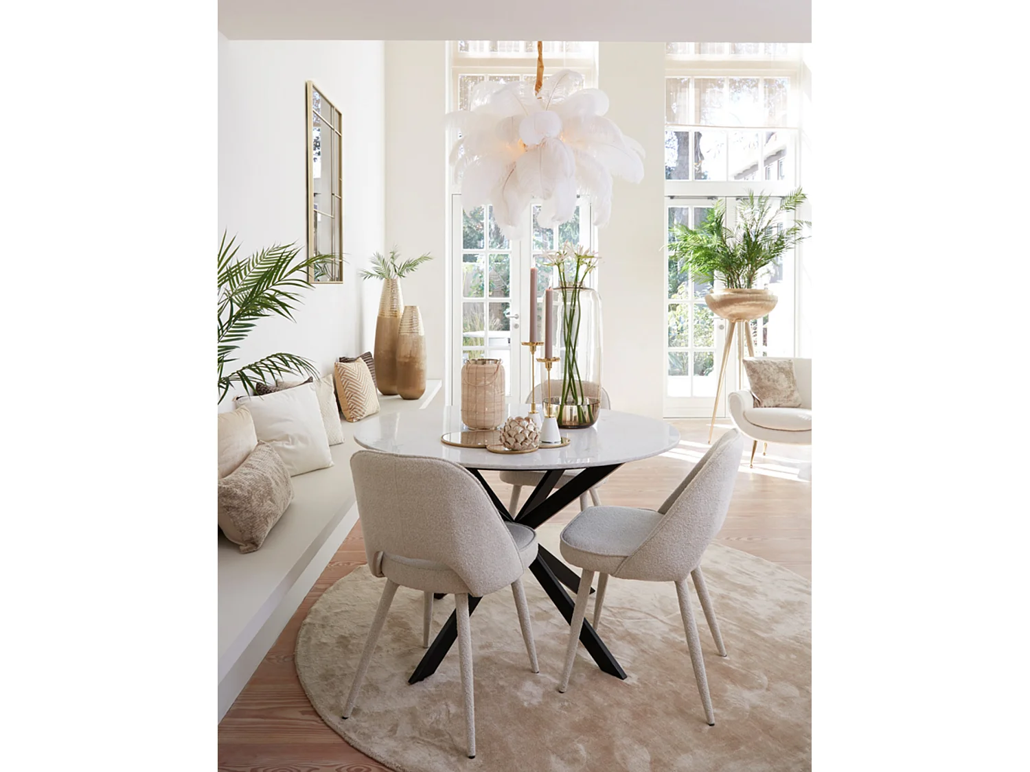 Chaise de salle à manger DJESLIN - 57x51x84cm - Marron - Lot de 2