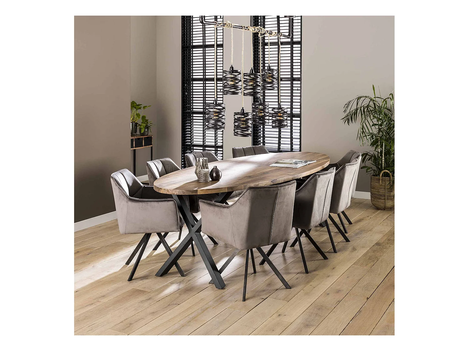 Samtsessel - Anthrazit - Drehbar - 2 Stück