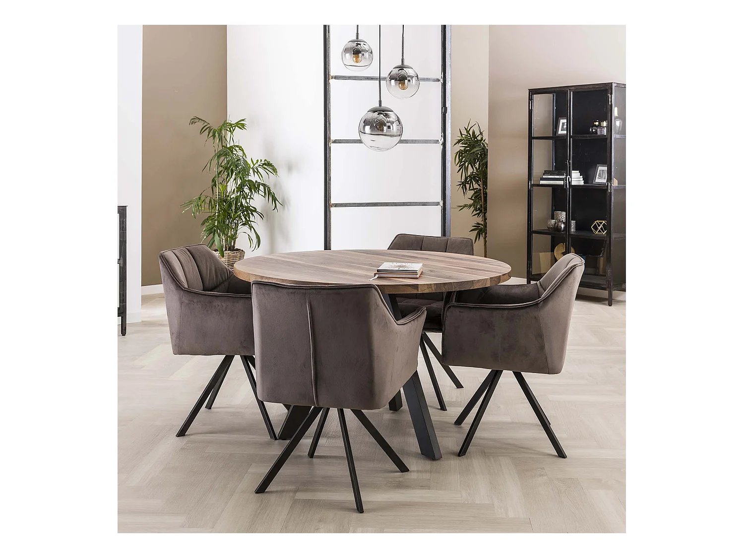 Samtsessel - Anthrazit - Drehbar - 2 Stück