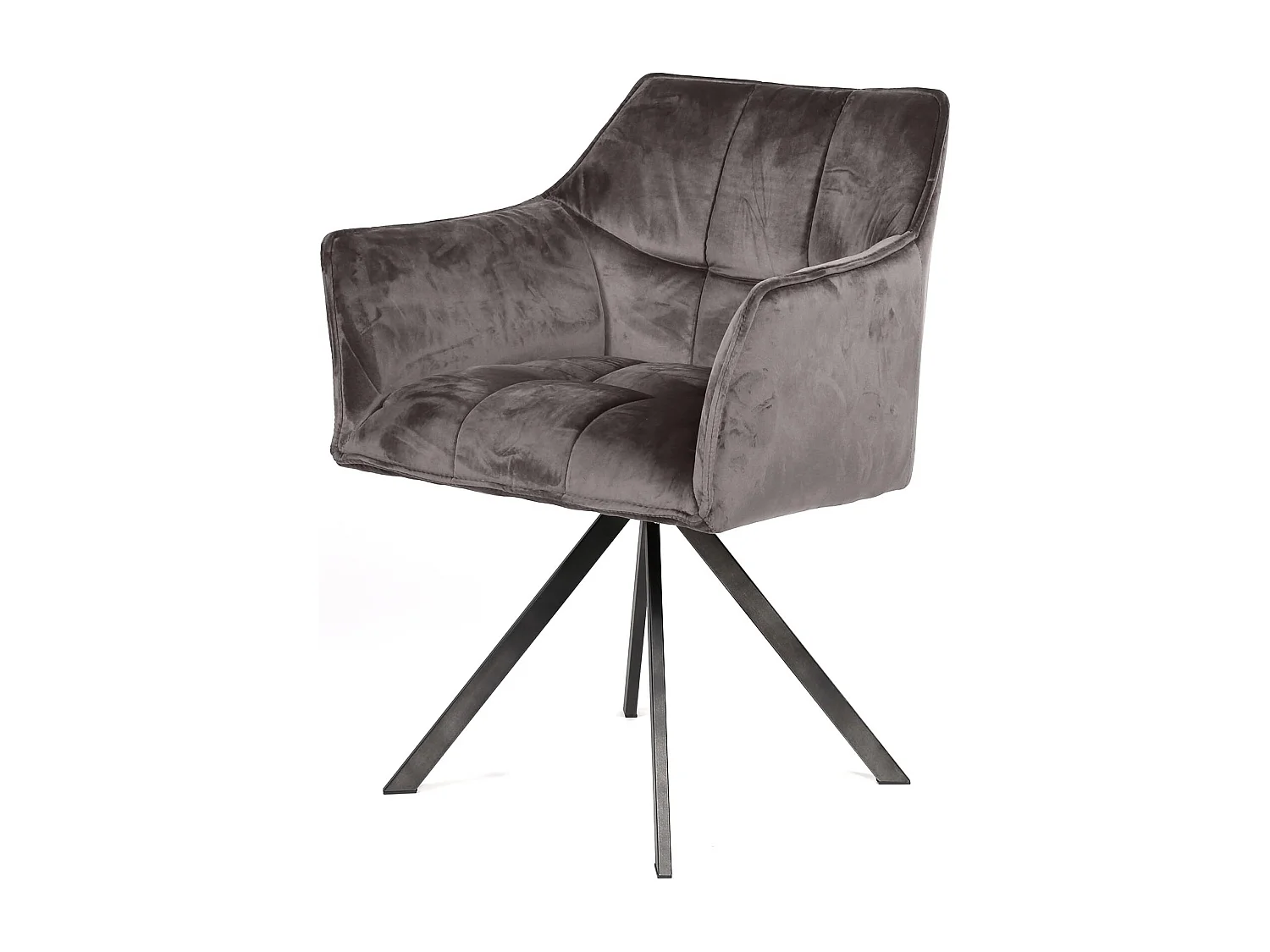 Fauteuil en velours - Anthracite - Pivotant - 2 pièces