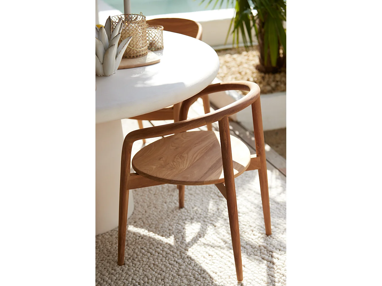 Chaise de salle à manger PALCA - 59x53x74cm - Marron