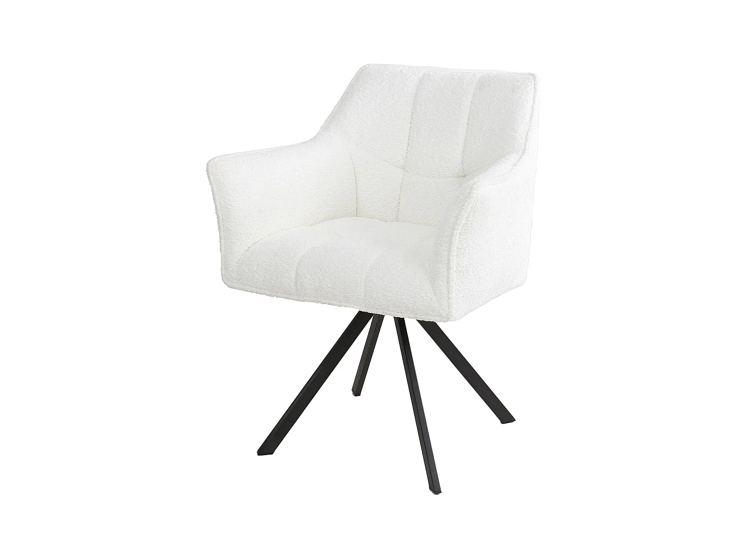 Fauteuil pivotant Raster - Bouclé Blanc - Lot de 2