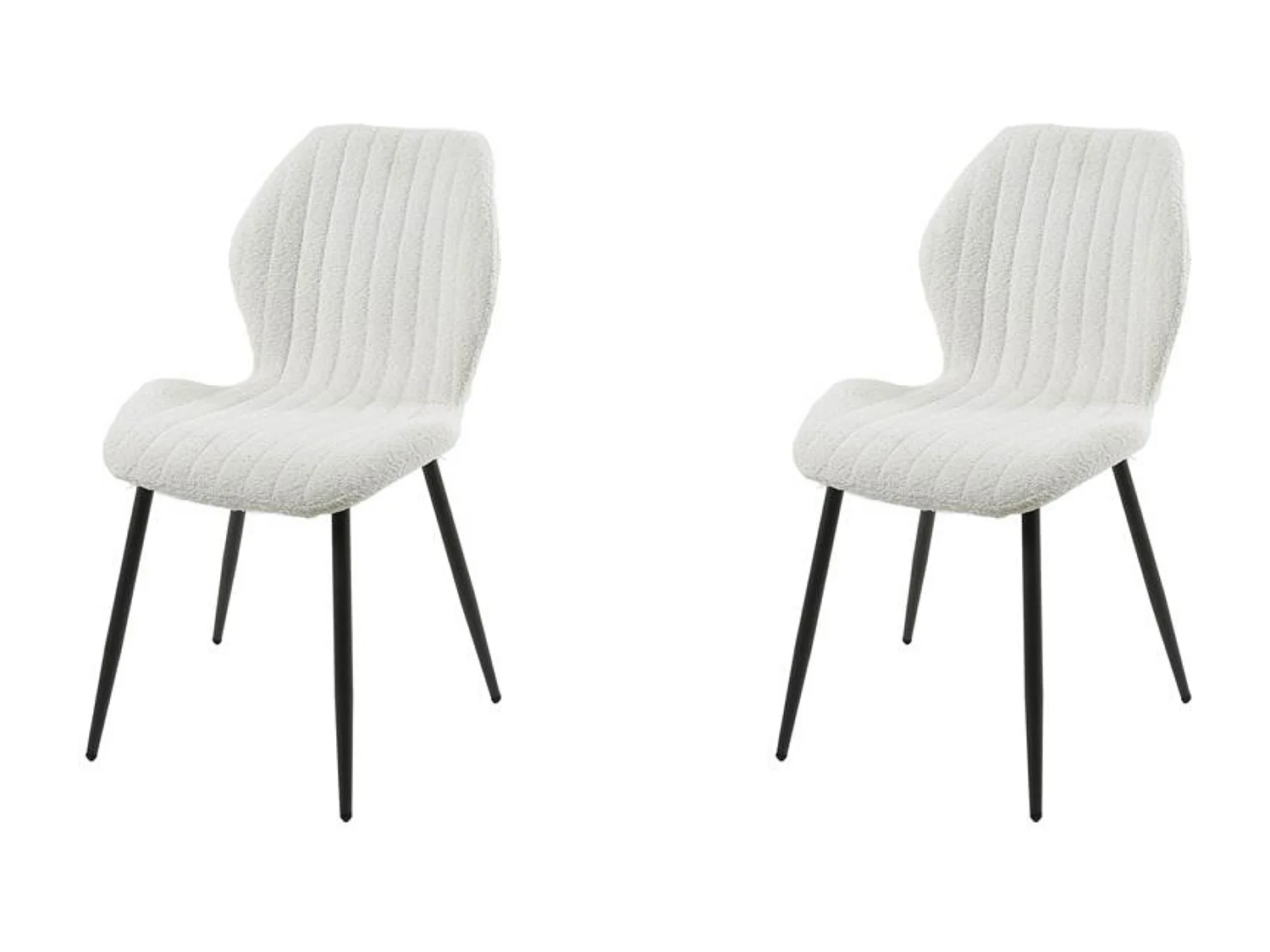 Chaise Len - Boucle - Blanc - 4 Pièces