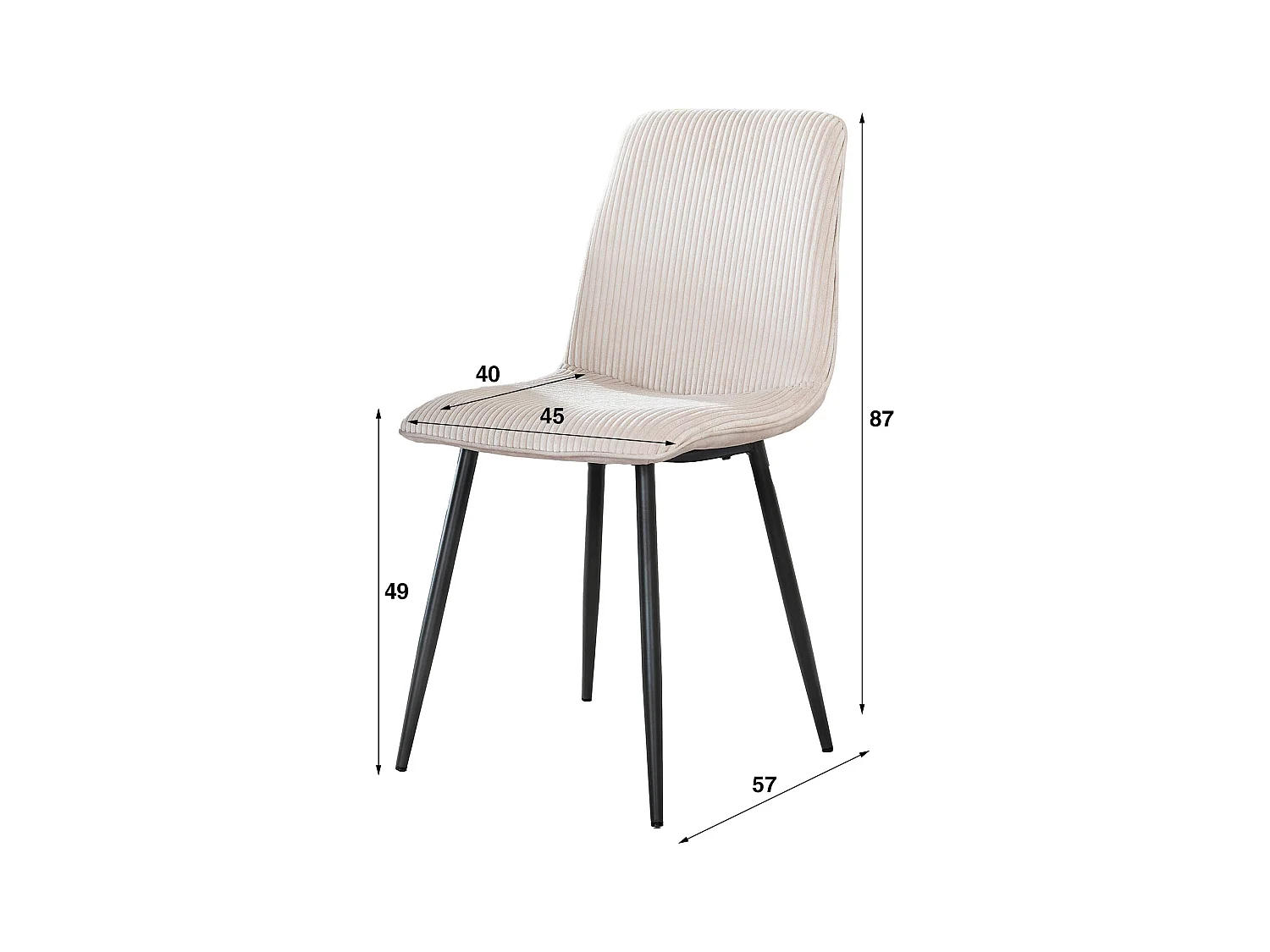 Chaise Rib - Rock Off White - Lot de 4