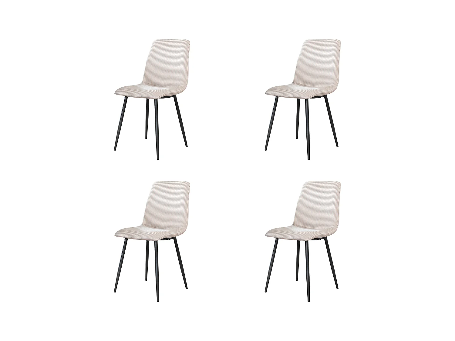 Chaise Rib - Rock Off White - Lot de 4