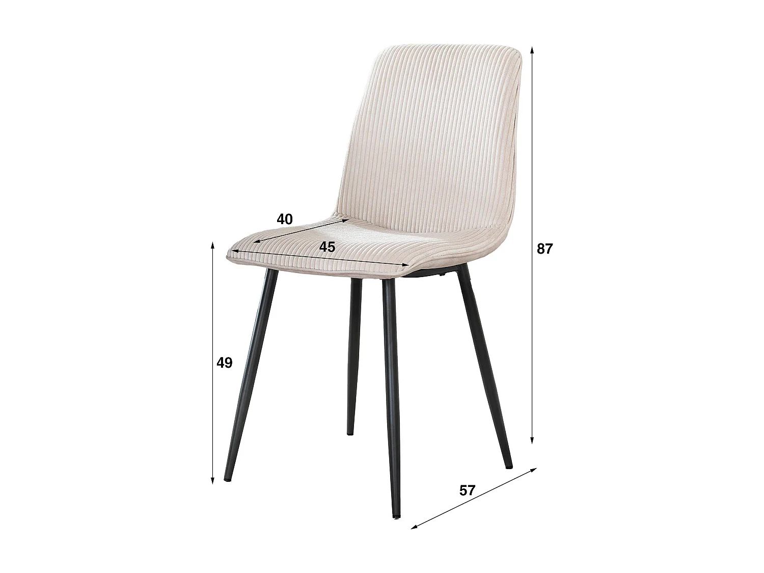 Chaise Rib - Rock Off White - Lot de 4