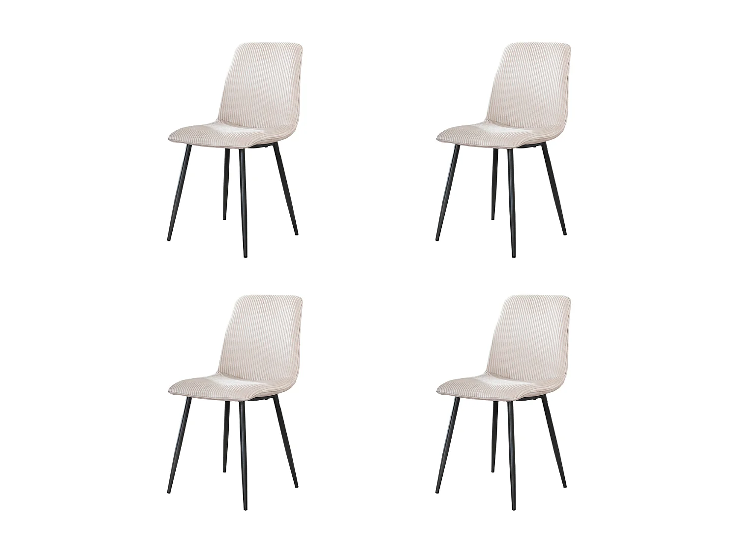 Chaise Rib - Rock Off White - Lot de 4