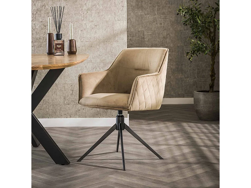 Armstoel Pull - Draaibaar - Champagne - 2 Stuks