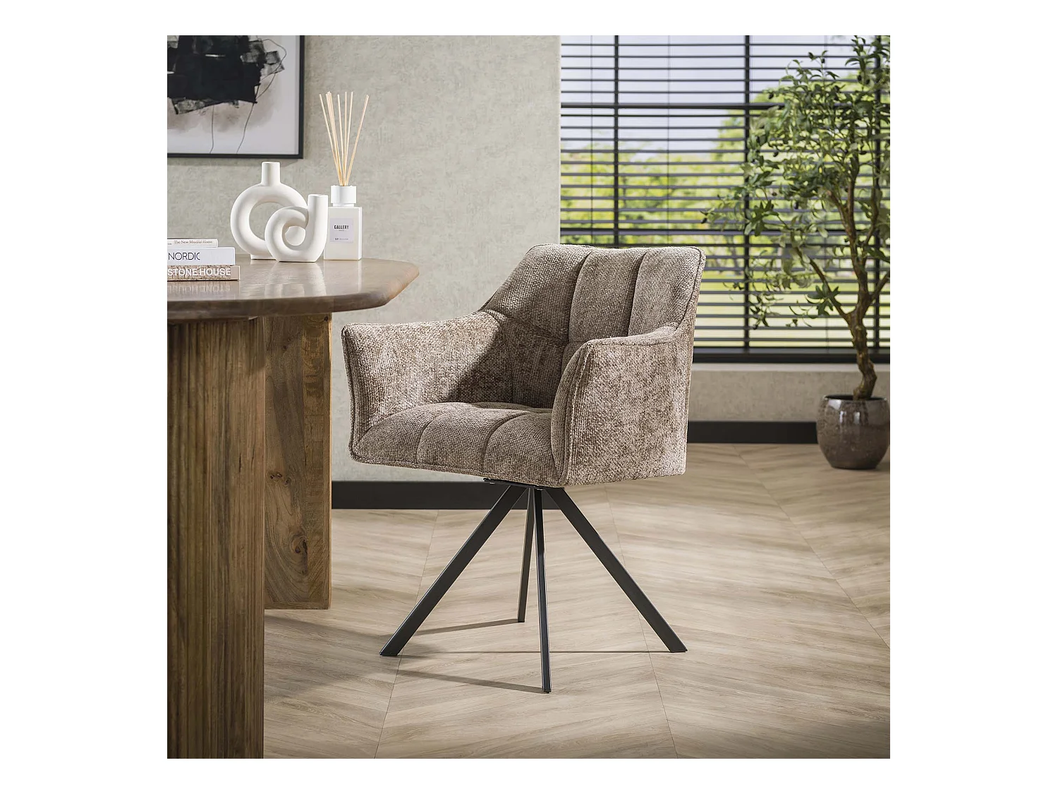 Fauteuil pivotant Raster - 2 pièces - Champagne riche