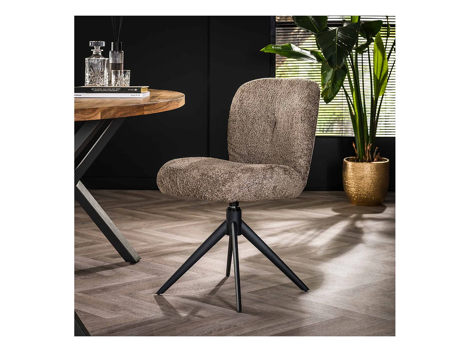 Chaise pivotante Comfort. 2 pièces - Boucle Taupe