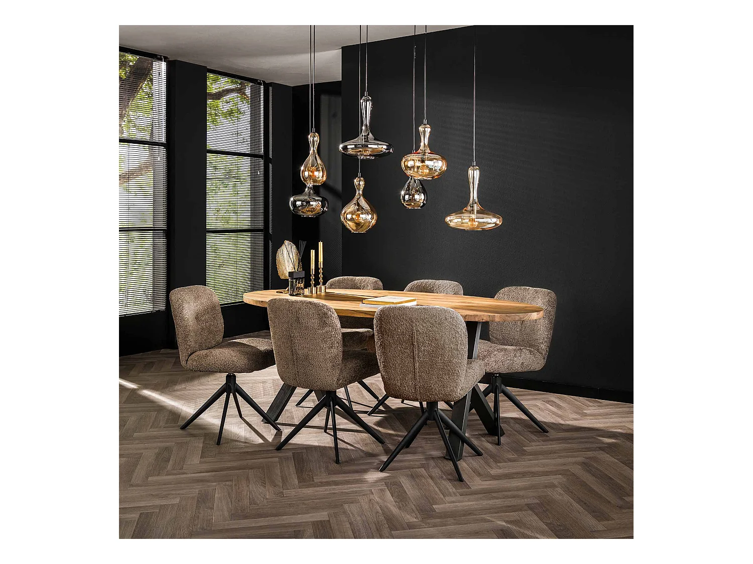 Chaise pivotante Comfort. 2 pièces - Boucle Taupe