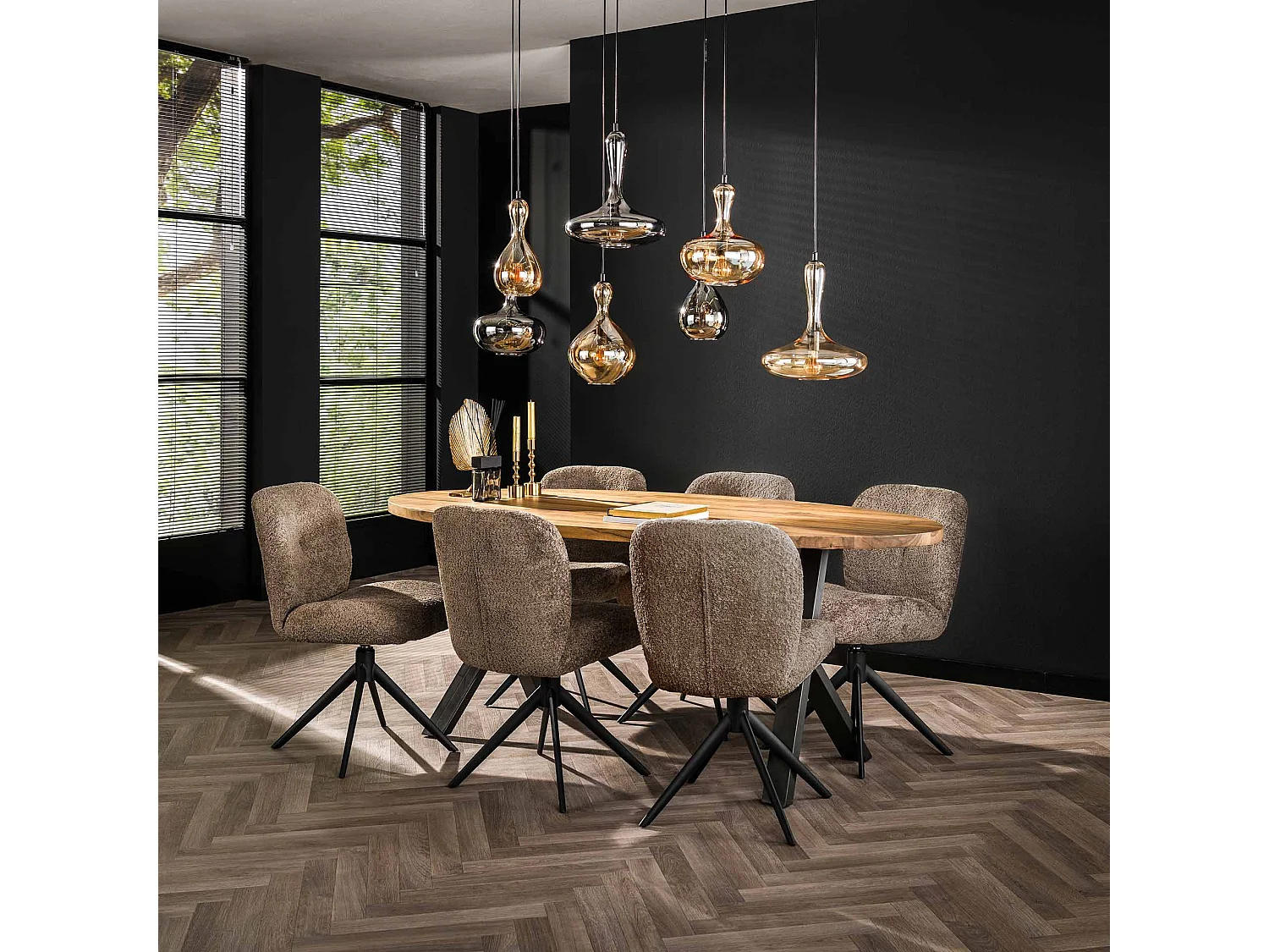 Stoel Comfort Draaibaar. 2 Stuks - Boucle Taupe