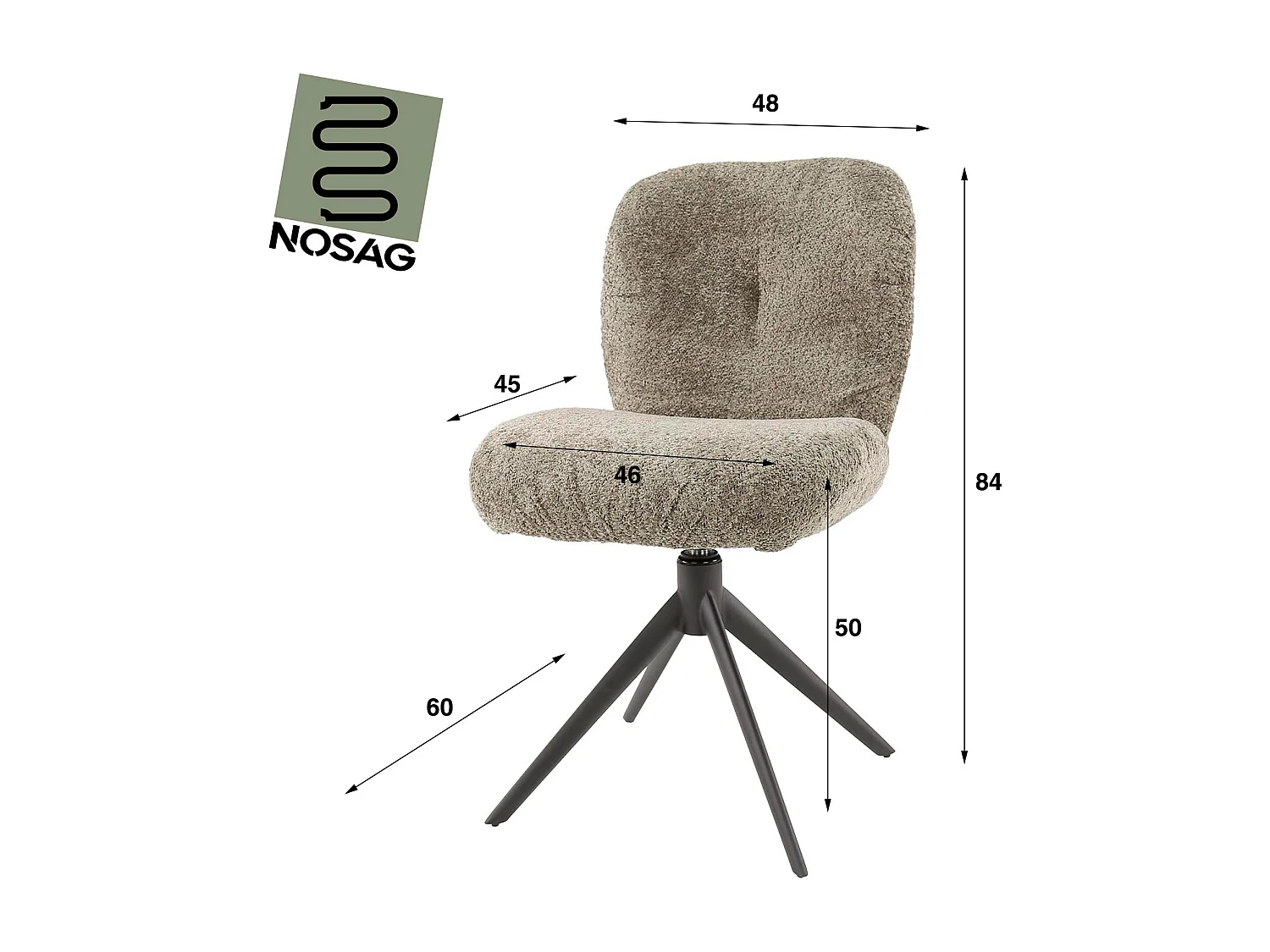 Stoel Comfort Draaibaar. 2 Stuks - Boucle Taupe