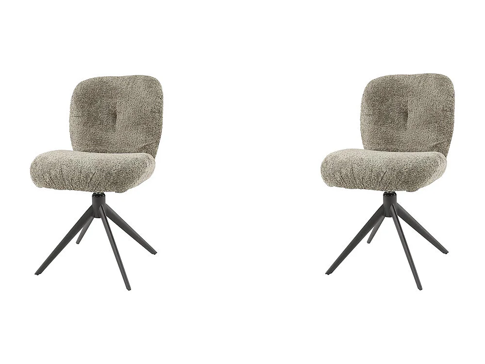 Stoel Comfort Draaibaar. 2 Stuks - Boucle Taupe