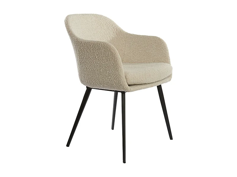 Chaise de salle à manger LEONE - 59x58,5x82cm - Marron - Lot de 2