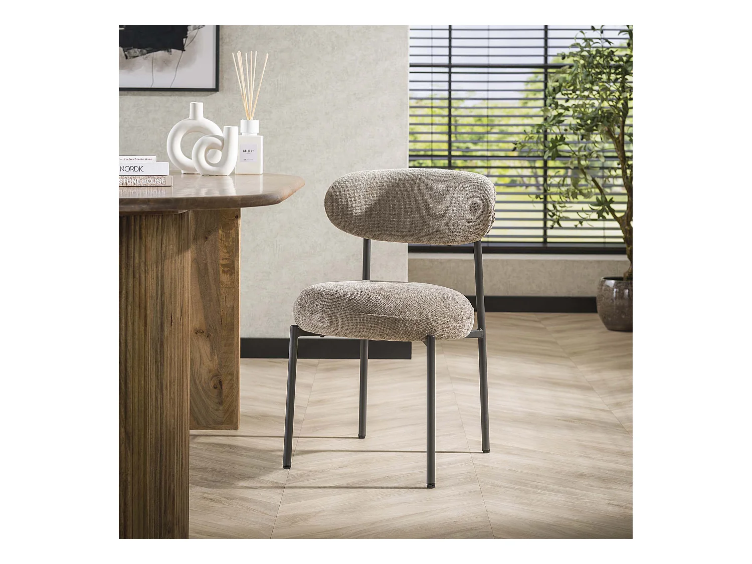 Esszimmerstuhl rund - Tissee Cargo Sandfarbe - 2er-Set