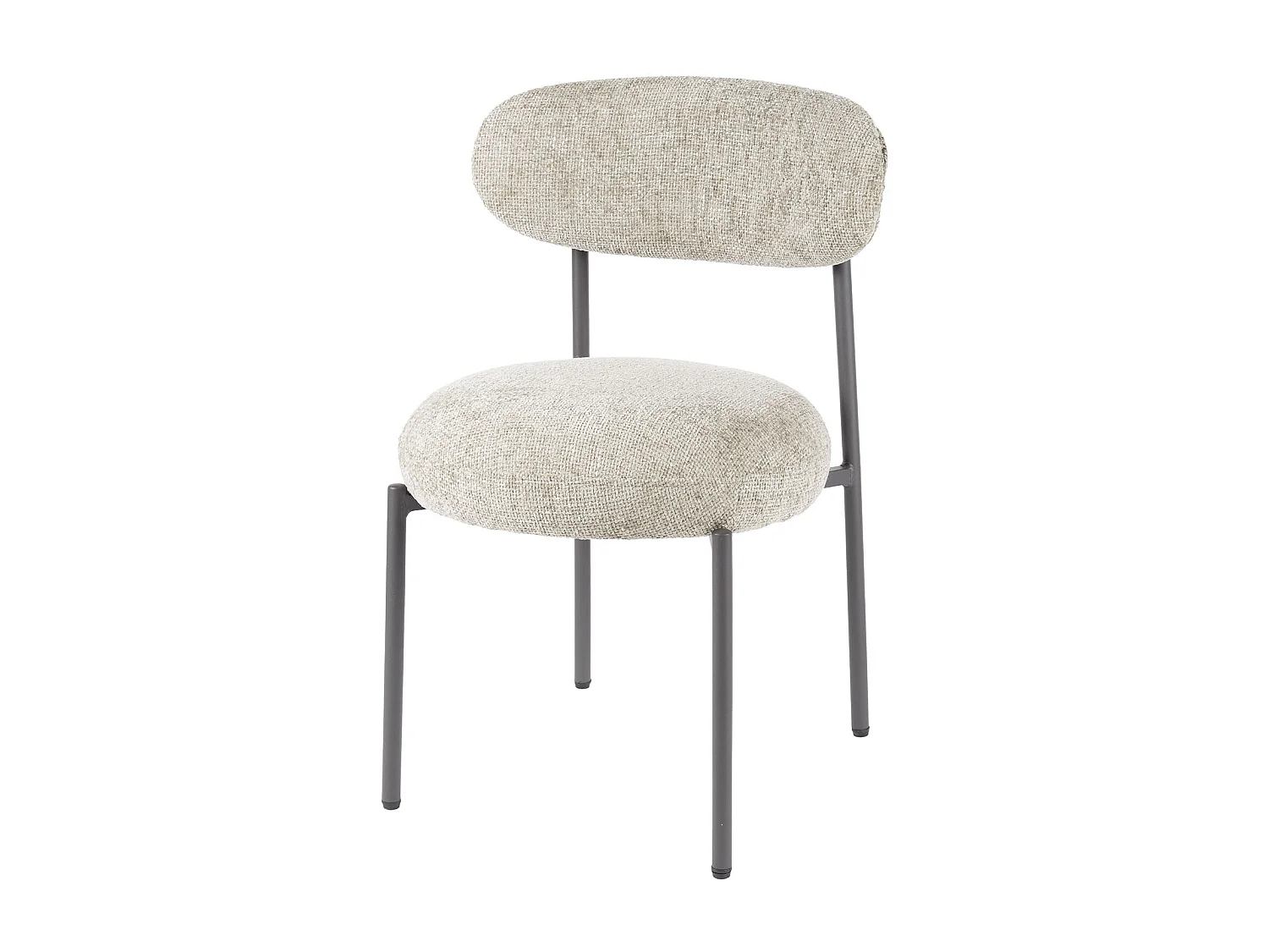 Chaise de salle à manger ronde - Tissee Cargo couleur sable - Lot de 2