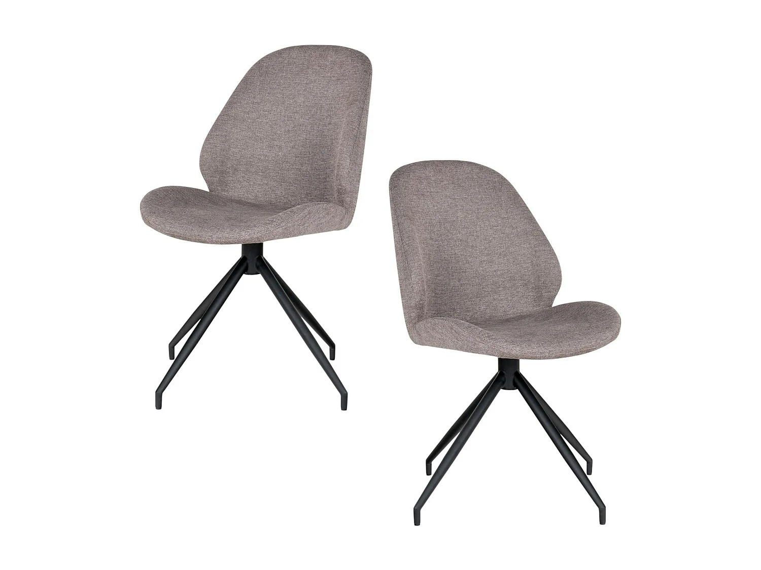 Chaise pivotante gris minéral (lot de 2) BERLIN