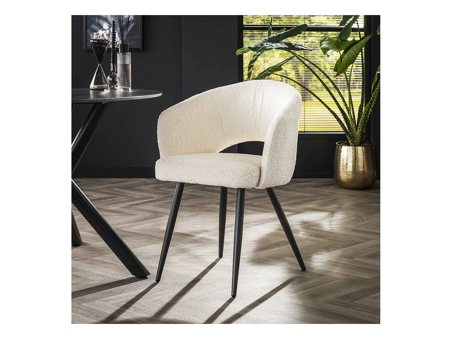 Fauteuil de salon - Boucle - Blanc - Lot de 2