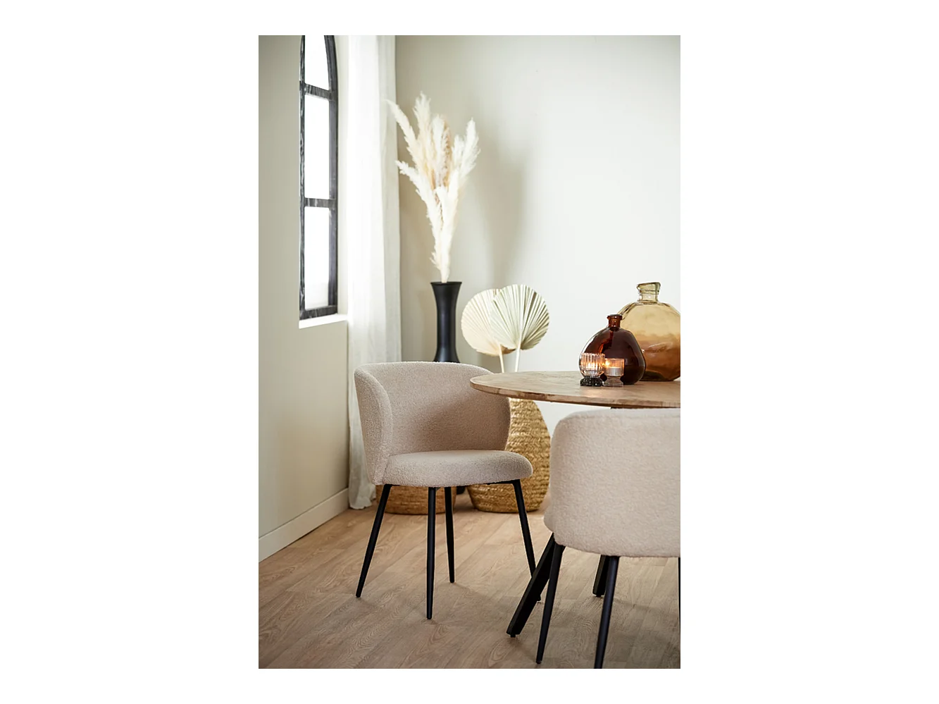 Chaise de salle à manger ELYNA - 56x55x79cm - Marron - Lot de 2