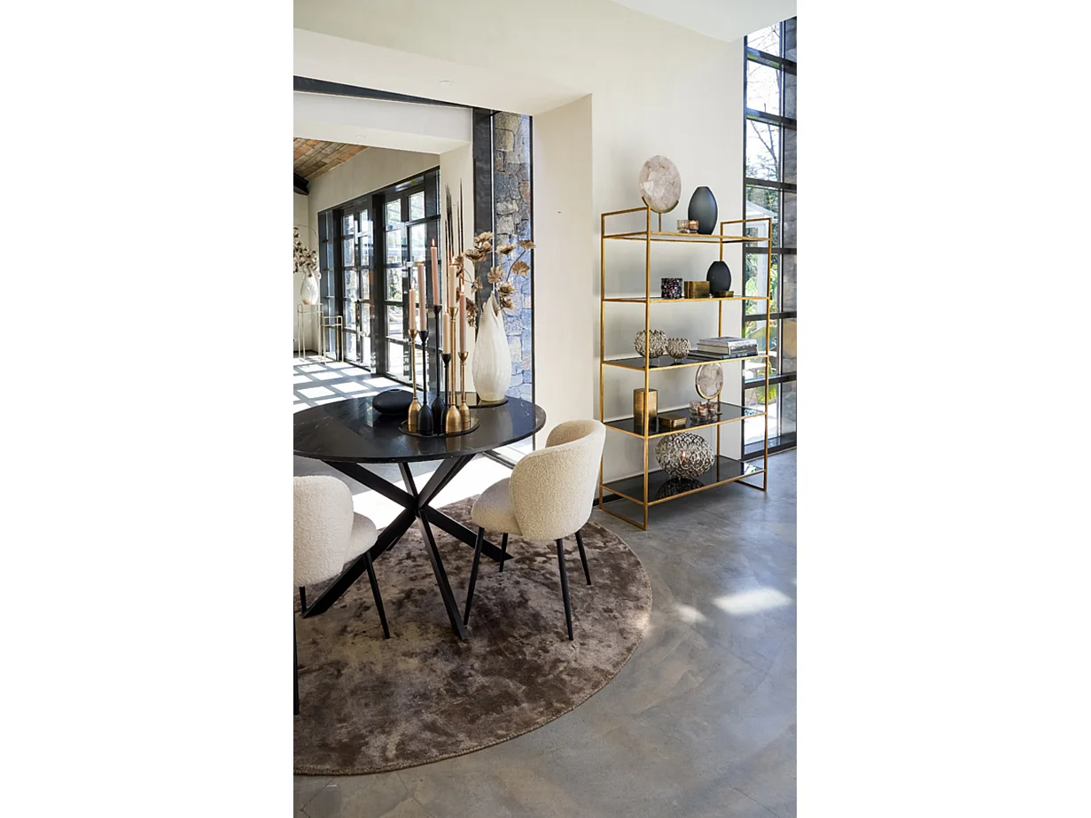 Eetkamerstoel ELYNA - 56x55x79cm - Bruin - Set van 2