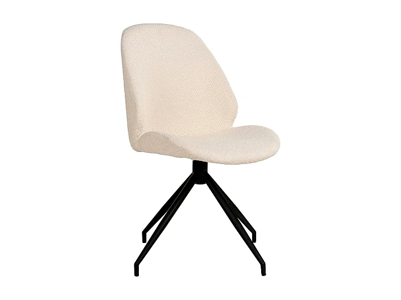 Chaise pivotante blanche en tissu bouclette (lot de 2) BERLIN