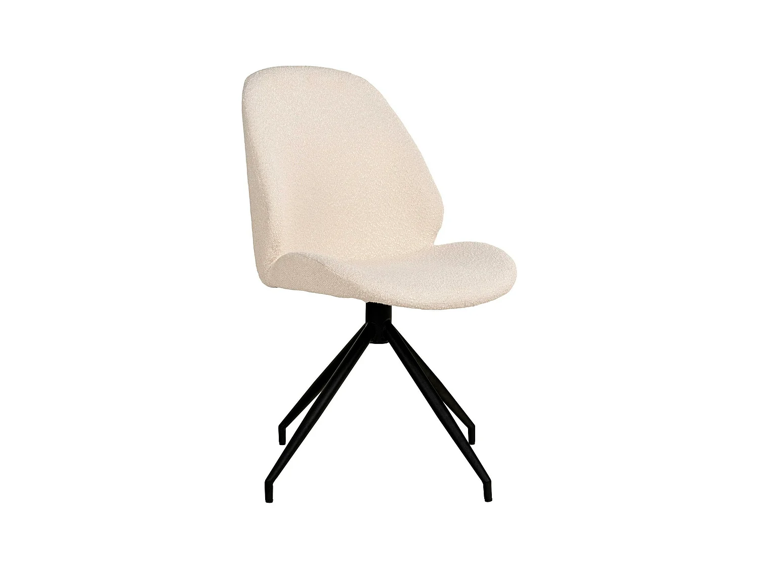 Chaise pivotante blanche en tissu bouclette (lot de 2) BERLIN