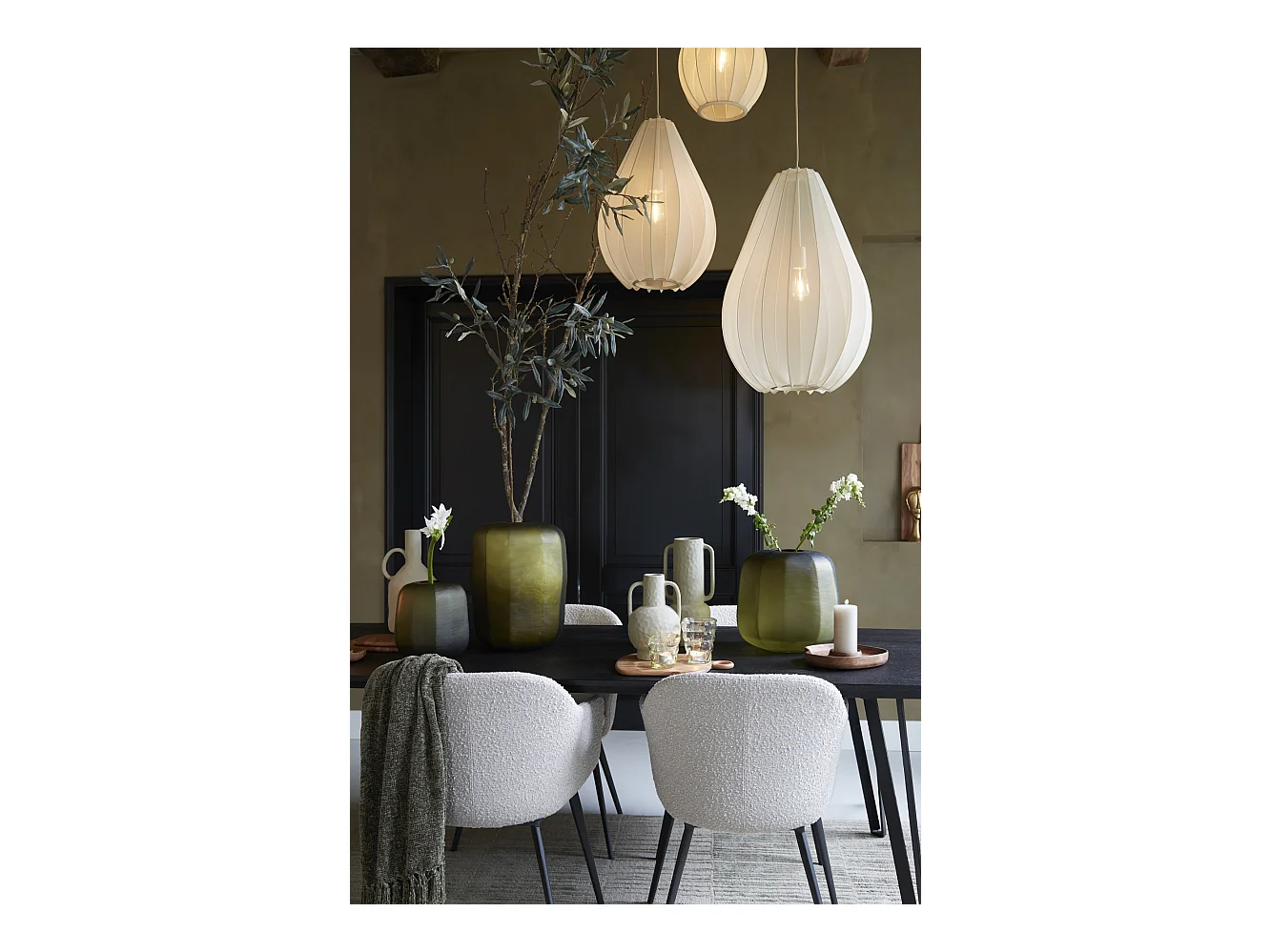 Chaise de salle à manger LEONE - 59x58,5x82cm - Marron - Lot de 2