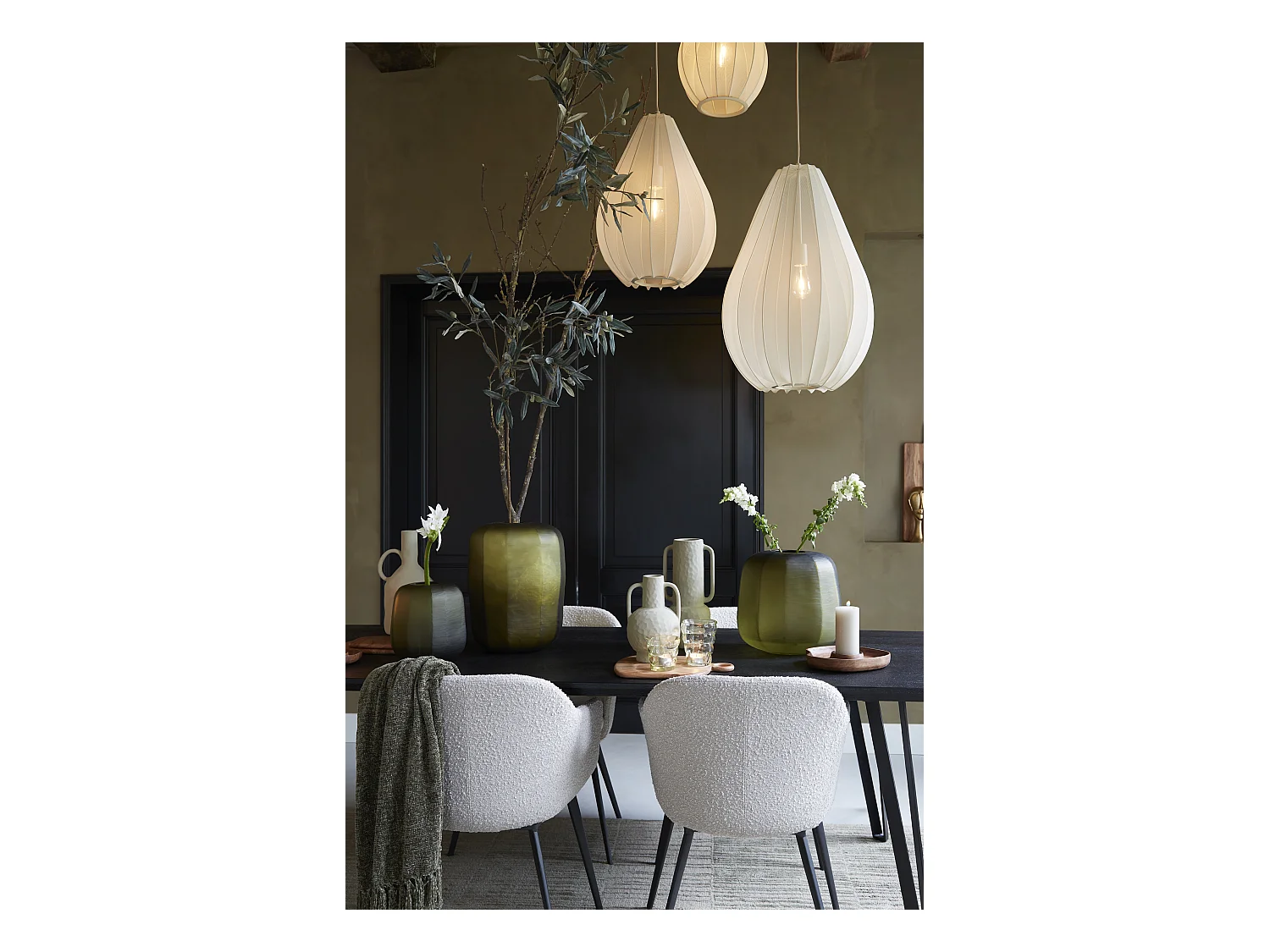 Chaise de salle à manger LEONE - 59x58,5x82cm - Marron - Lot de 2