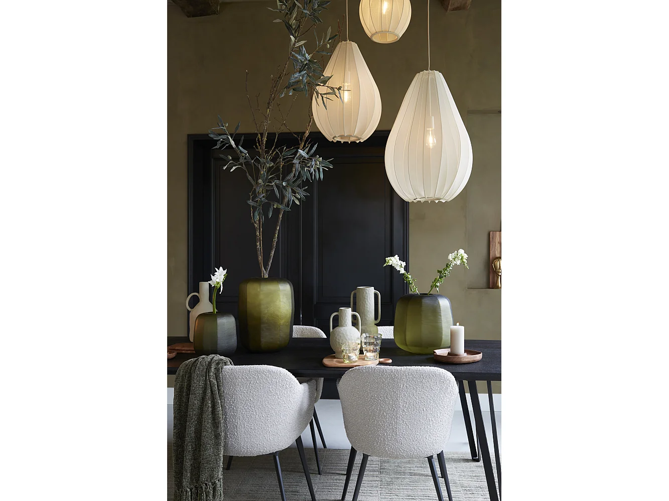 Chaise de salle à manger LEONE - 59x58,5x82cm - Marron - Lot de 2