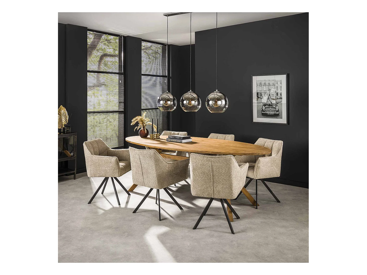 Fauteuil Raster Pivotant - 2 Pièces - Couleur Sable Bouclé