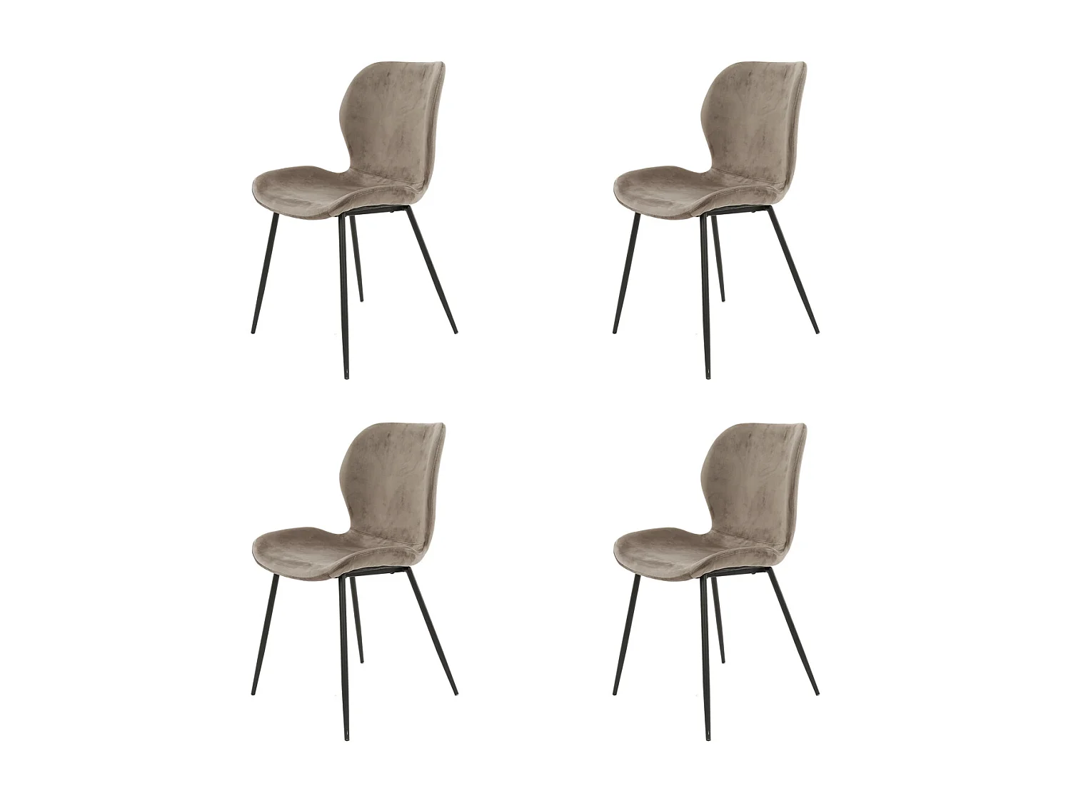 Velvet Stoel - Kuip zitting - Champagne kleur - 4 stuks