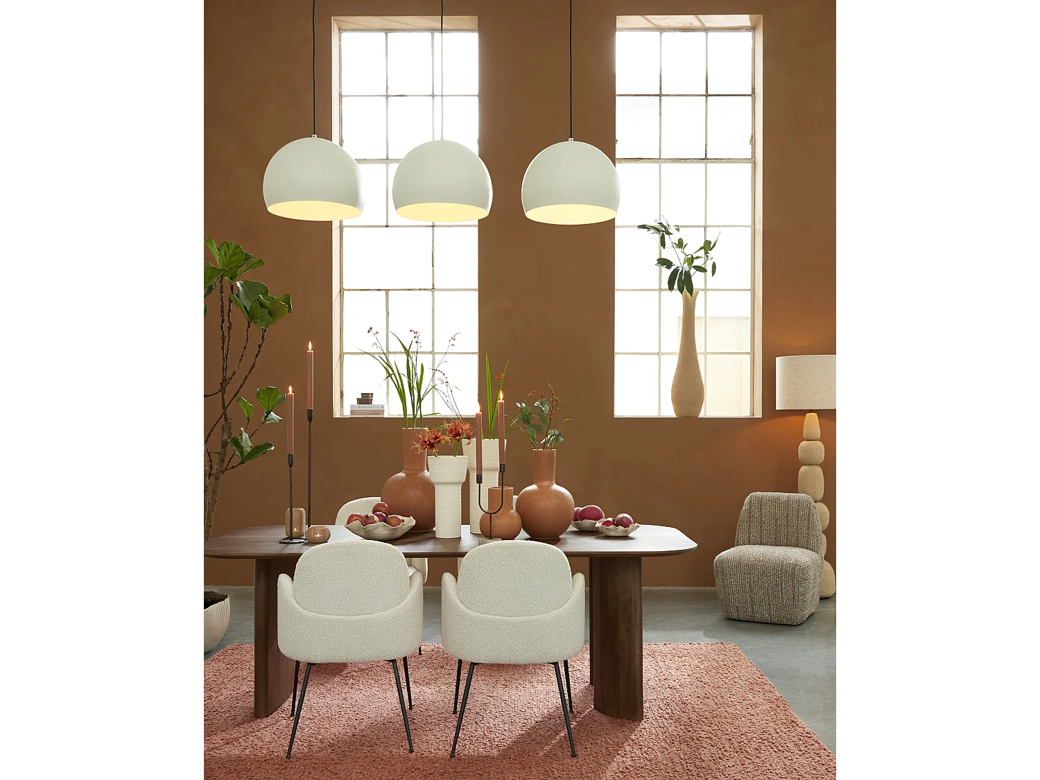 Chaise de salle à manger CHIBA - 59x62x86cm - Blanc - Lot de 2