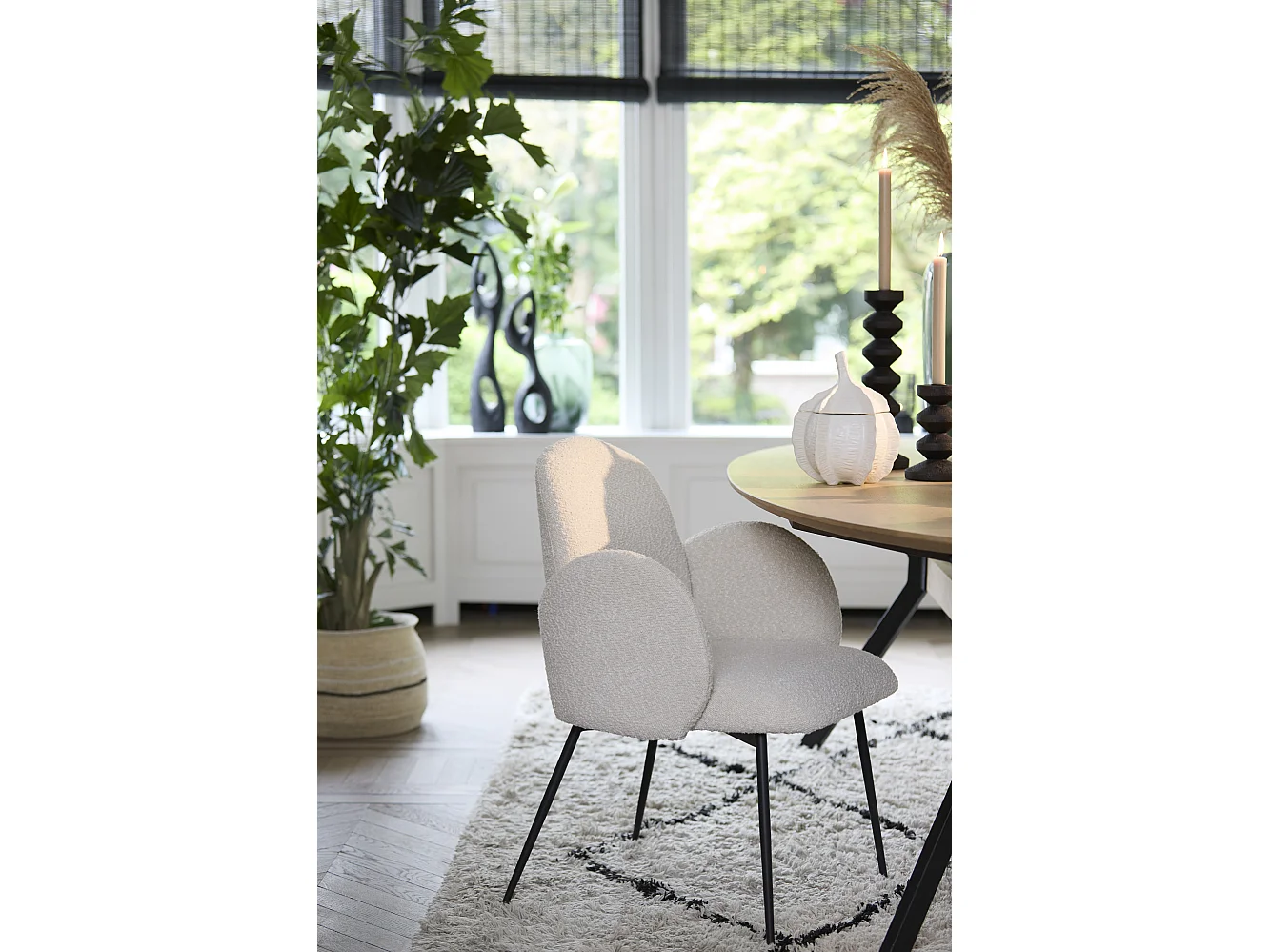 Chaise de salle à manger CHIBA - 59x62x86cm - Blanc - Lot de 2