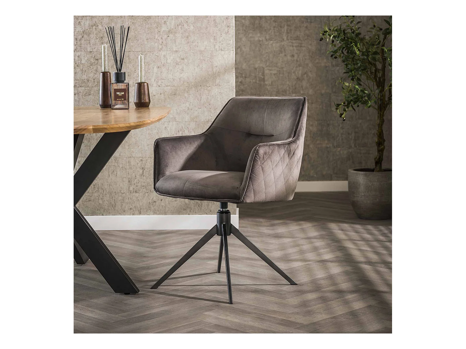 Poignée de fauteuil pivotante en velours, 2 pièces