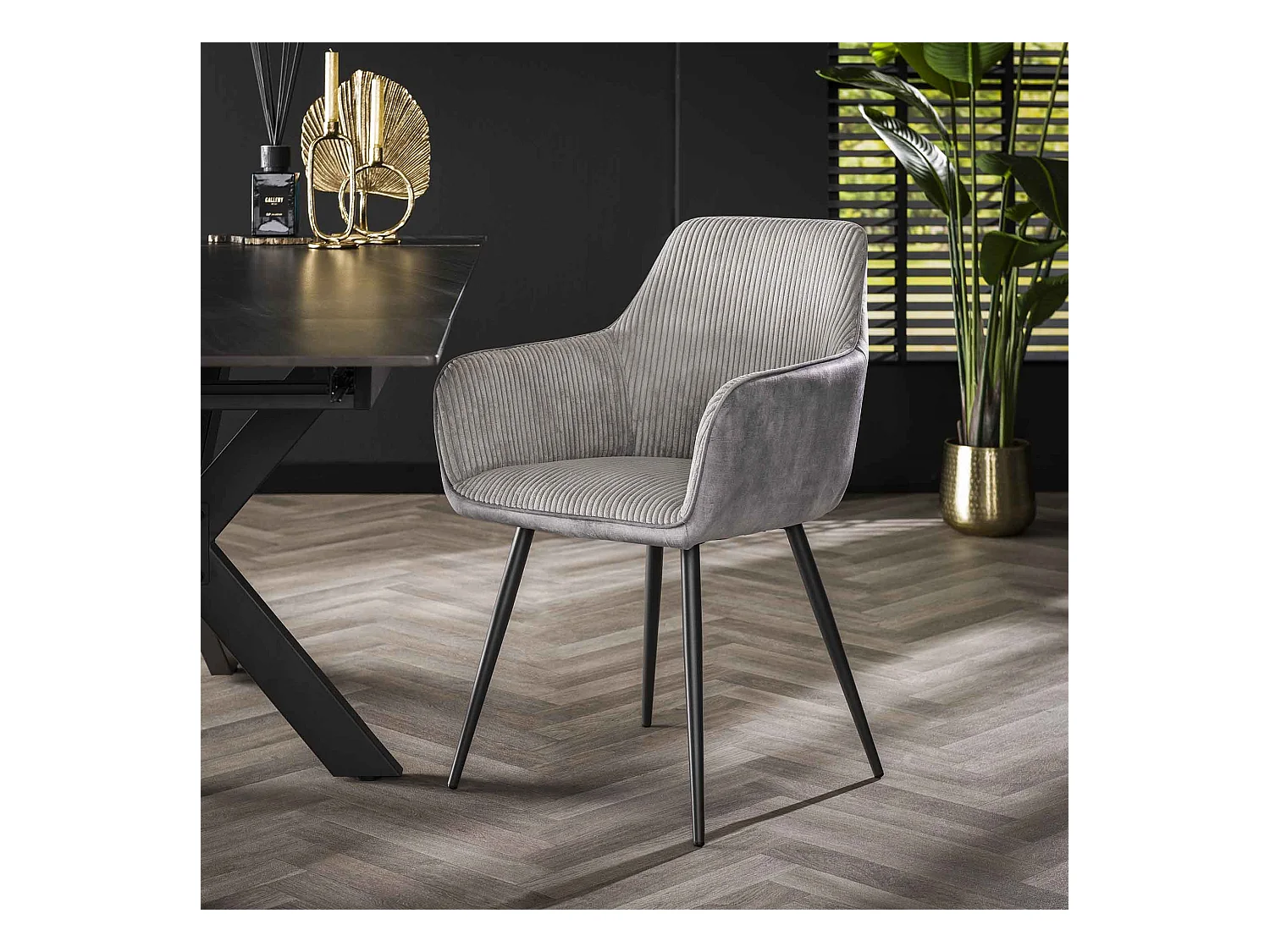 Fauteuil Rib 2 pièces - Couleur argent