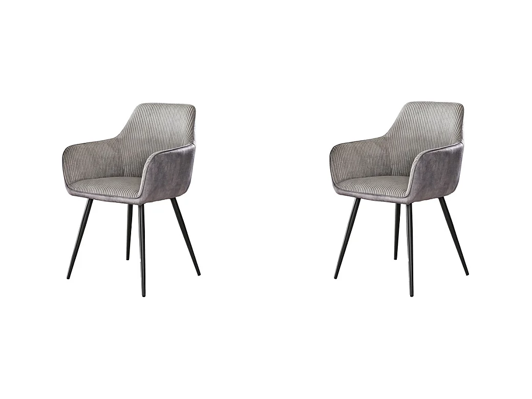 Fauteuil Rib 2 pièces - Couleur argent