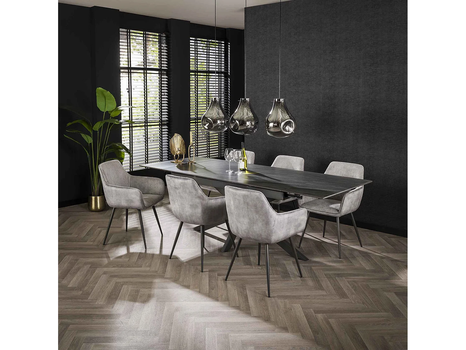 Sillón Rib 2 Piezas - Color Plata