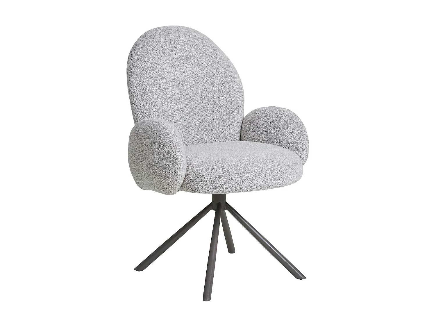 Chaise de salle à manger en tissu bouclette beige forme ronde (lot de 2) BERLIN