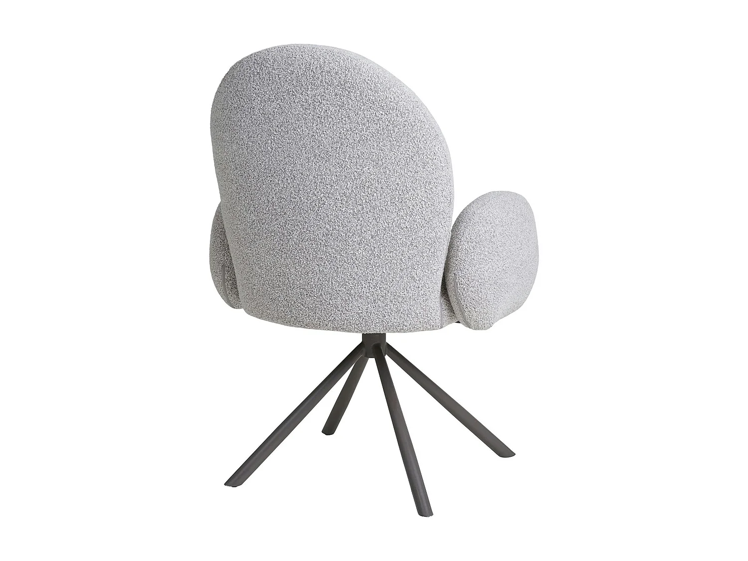 Chaise de salle à manger en tissu bouclette beige forme ronde (lot de 2) BERLIN