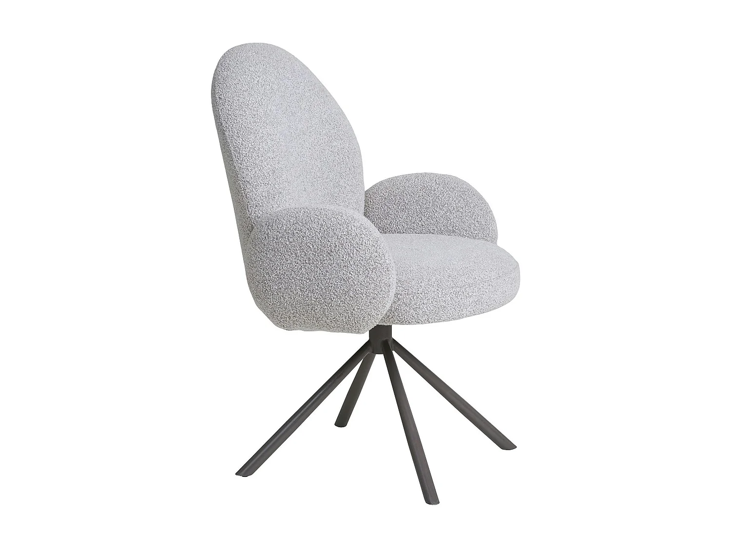 Chaise de salle à manger en tissu bouclette beige forme ronde (lot de 2) BERLIN