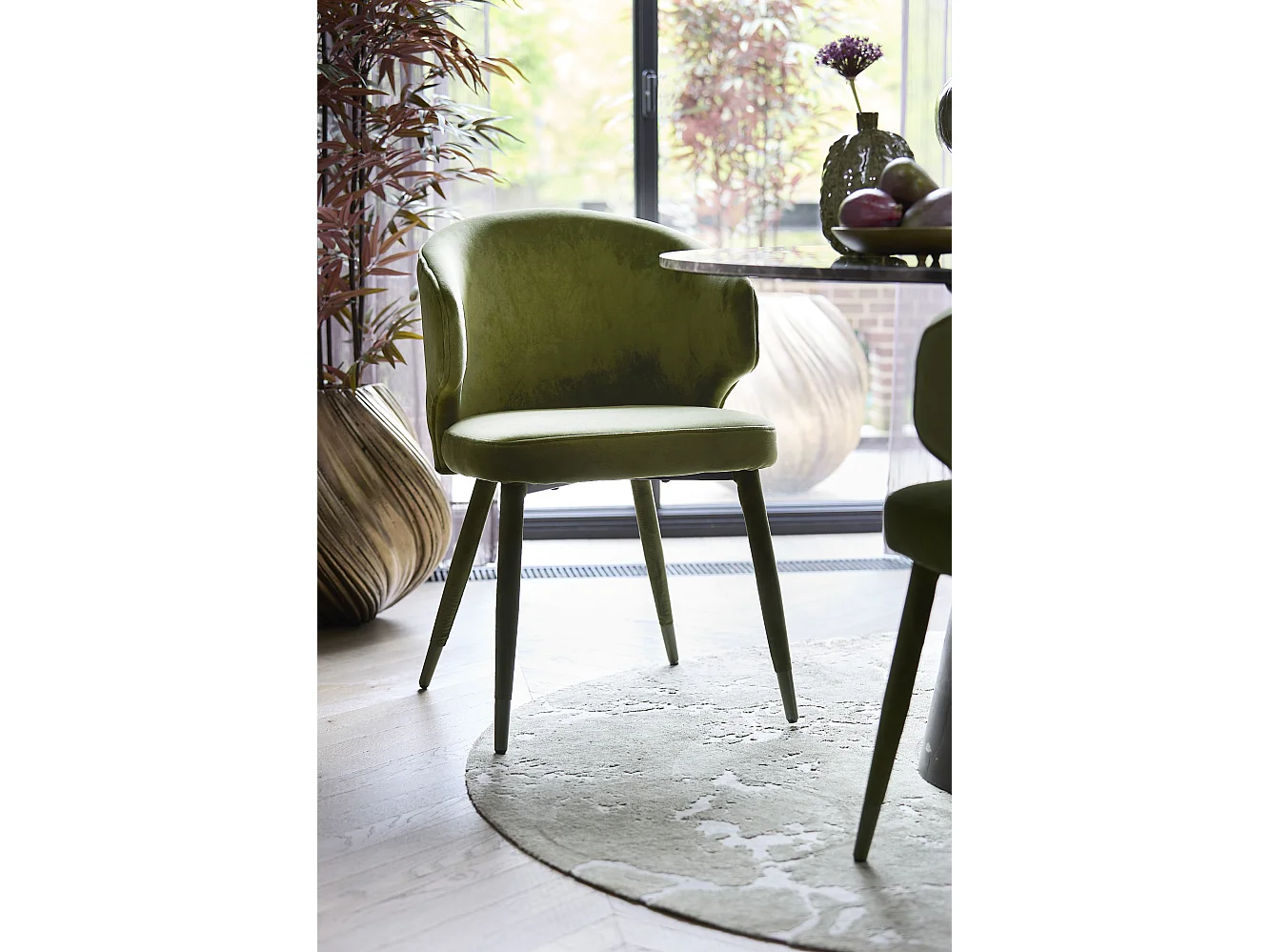 Chaise de salle à manger KOSAKA - 79x57x53cm - Vert - Lot de 2