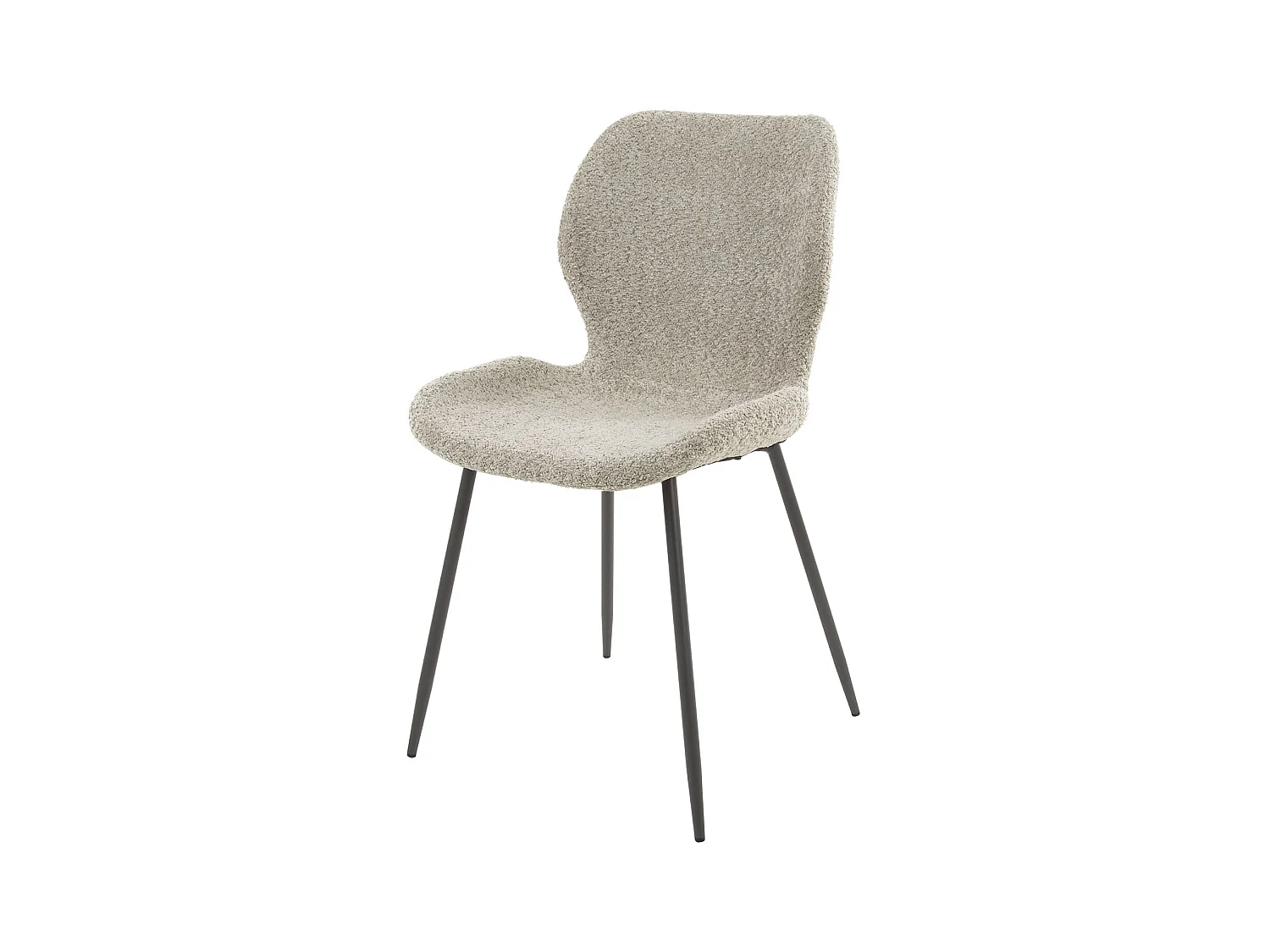 Chaise Tube Rond 4 Pièces - Boucle Couleur Sable