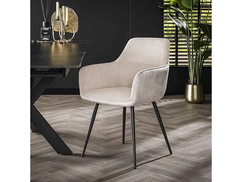 Fauteuil Rib - Blanc cassé - Lot de 2