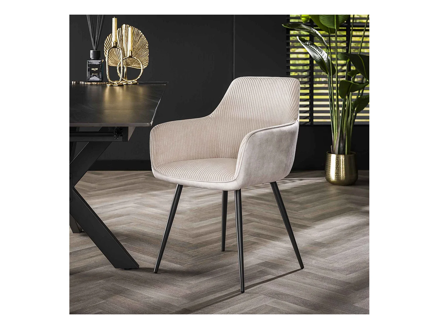 Fauteuil Rib - Blanc cassé - Lot de 2